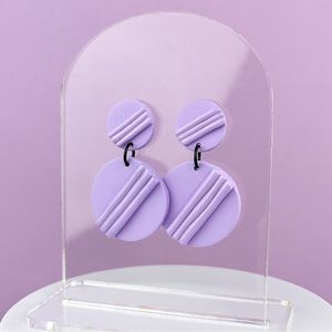Purple 80s Inspired Polymer Clay Retro Style Earrings Handmade